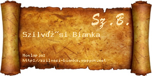 Szilvási Bianka névjegykártya